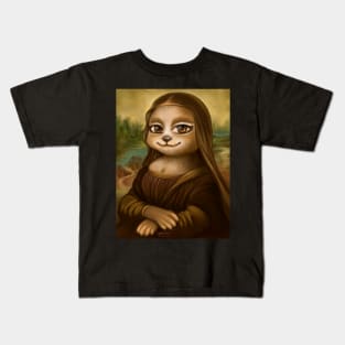 Mona Lisa Cat Kids T-Shirt